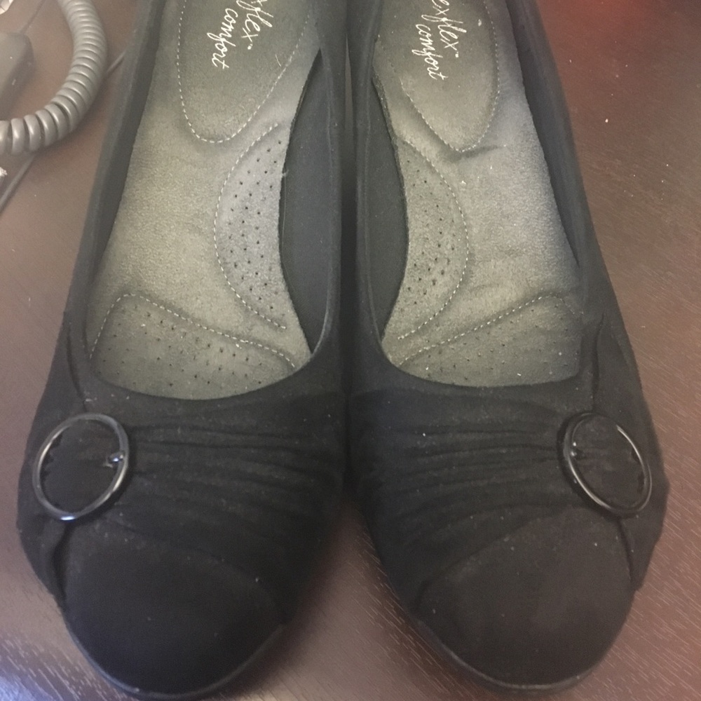 Size 12 Wide Black wedge loafers